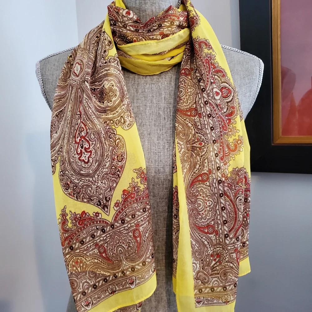 Yellow Multi‎ Print Scarf